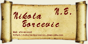 Nikola Borčević vizit kartica